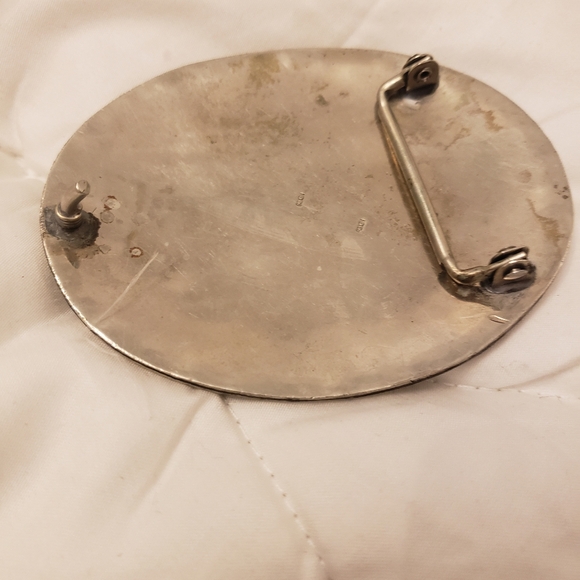 Navajo.925 Sterling Silver Belt Buckle 4in width 2 1/2 height - Picture 2 of 2